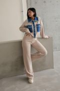 Bej Denim Garnili Gömlek Ve Pantolon Takım resmi